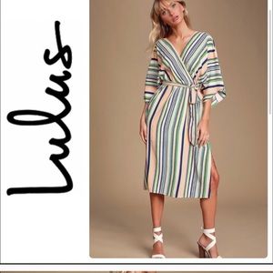 Lulus Striped midi Dress